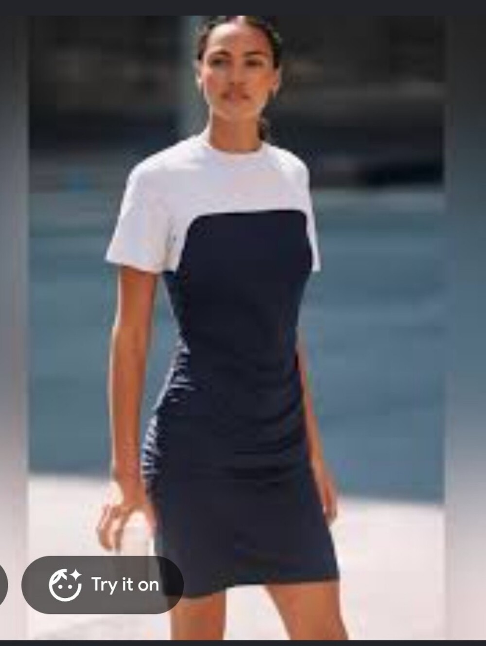 Anthropologie Daily Practice Two-Tone Navy and Light Gray Midi
